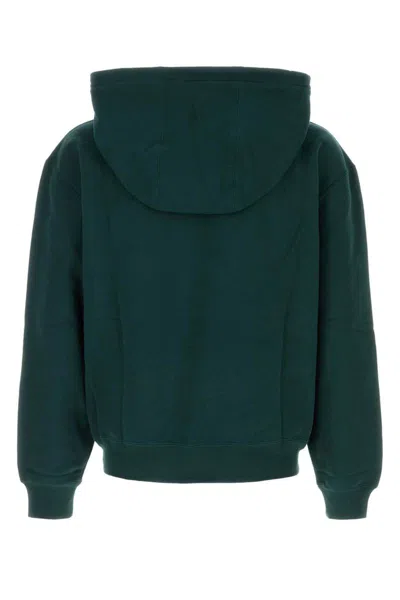 Saint Laurent Hoodie With Drawstring And Kangaroo Pocket In Green