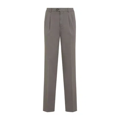 Brunello Cucinelli Pleated Front Trousers Straight Leg Design In Gray