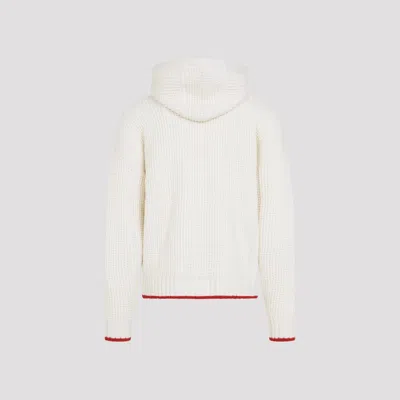 Casablanca Waffle Texture Hoodie With Tonal Hood In White