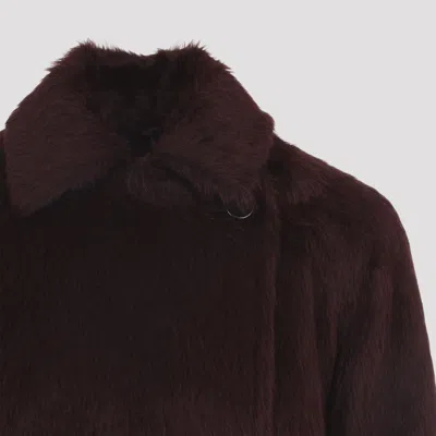 Max Mara Long Notched Lapel Coat With Side Pockets In Red