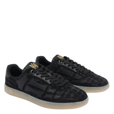 Amiri Crocodile Pattern Low-top Sneakers In Black
