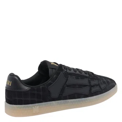 Amiri Crocodile Pattern Low-top Sneakers In Black