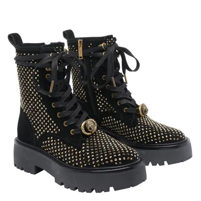 Kurt Geiger Stud-embellished Lace-up Boots In Black
