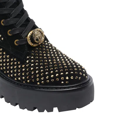 Kurt Geiger Stud-embellished Lace-up Boots In Black