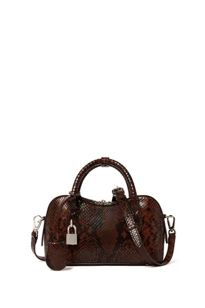 Stella Mccartney Ryder Small Bag In Python Effect In Brown