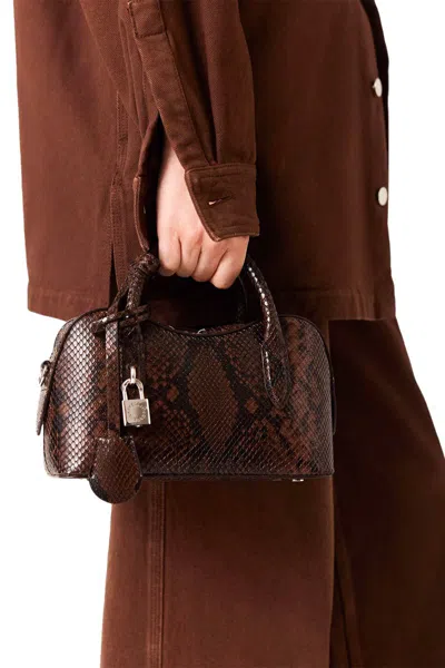 Stella Mccartney Ryder Small Bag In Python Effect In Brown