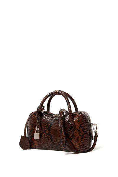 Stella Mccartney Ryder Small Bag In Python Effect In Brown