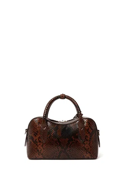 Stella Mccartney Ryder Small Bag In Python Effect In Brown