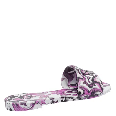 Dolce & Gabbana Dolce&gabbana Women Maiolica Print Slides In Purple