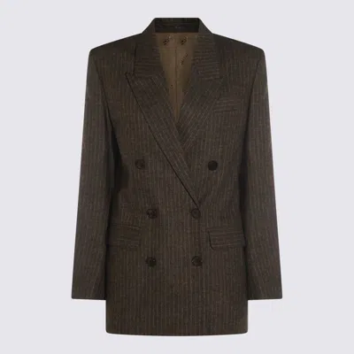 Isabel Marant Longline Blazer Featuring Button Detailing In Brown