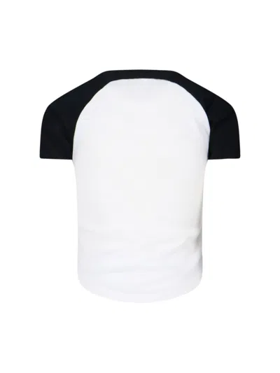 Courrèges Circle Contras T-shirt Woman Black And White In White