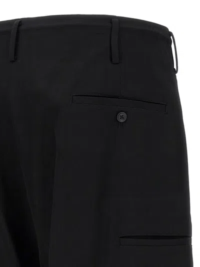 Yohji Yamamoto Mens Standard 2tucks String Wide-leg Wool Trousers Black Xs In Black