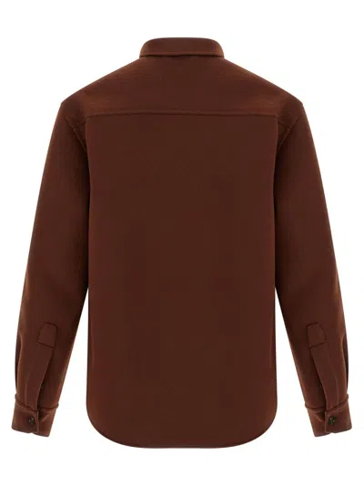 Brioni Men's Wool-cashmere Overshirt In Brown