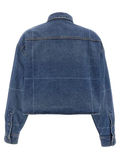 Alexander Wang Cropped Denim Shirt In Blue