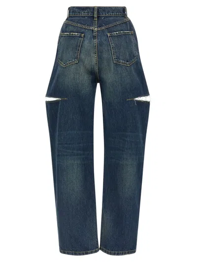 Maison Margiela High-waisted Black Denim Jeans With Relaxed Straight-leg Fit In Blue