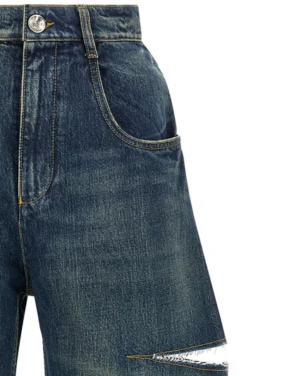 Maison Margiela High-waisted Black Denim Jeans With Relaxed Straight-leg Fit In Blue