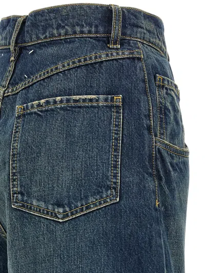 Maison Margiela High-waisted Black Denim Jeans With Relaxed Straight-leg Fit In Blue