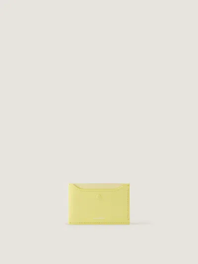 Givenchy Day Card Holder In Grained Leather In Yellow