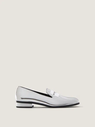 Givenchy Tux Loafers In Mirror Effect Leather In Silver