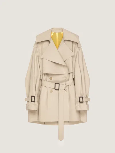 Givenchy Womens Beige Mustard Belted Notch-lapels Cotton Trench Coat In Neutral