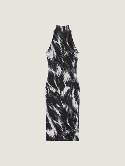 Givenchy Halterneck Dress In Animal Jacquard Viscose In Black