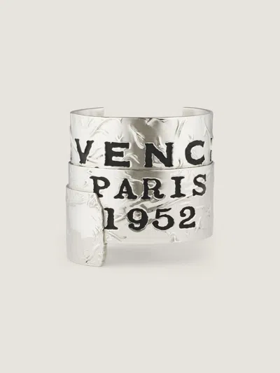 Givenchy Tape Cuff In Metal And Enamel In Gray