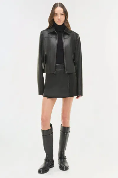 Simkhai Freeman Leather Jacket In Black