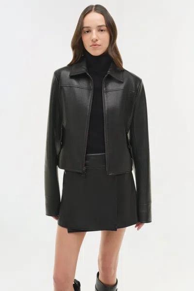 Simkhai Freeman Leather Jacket In Black