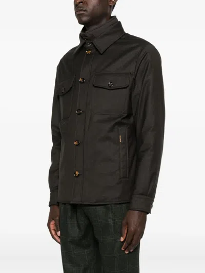 Moorer Button-fastening Flap-pocket Jacket In Brown