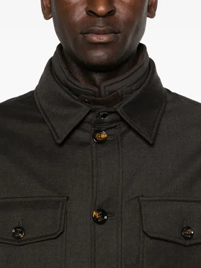Moorer Button-fastening Flap-pocket Jacket In Brown