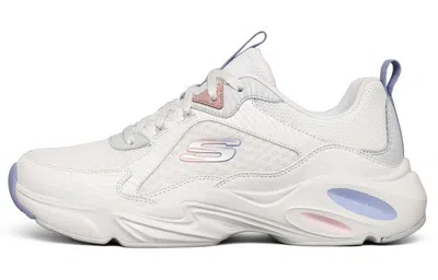 Skechers (wmns)  Stamina Airy Low Top Running Shoes White/purple In Multi