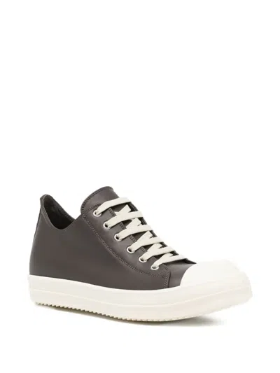 Rick Owens Khaki Concordians Low Sneaks Sneakers In Brown