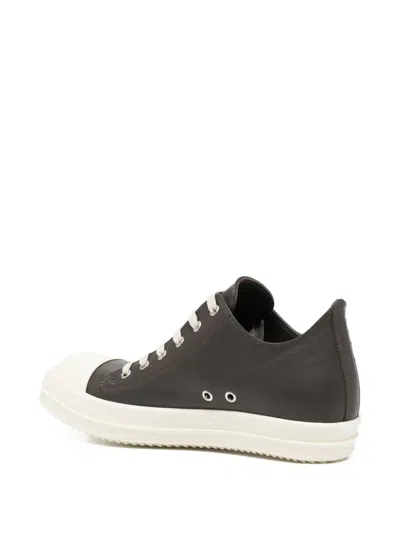 Rick Owens Khaki Concordians Low Sneaks Sneakers In Brown