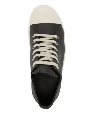 Rick Owens Khaki Concordians Low Sneaks Sneakers In Brown