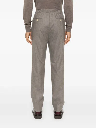 Fursac Wool Elasticated-waistband Trousers In Brown