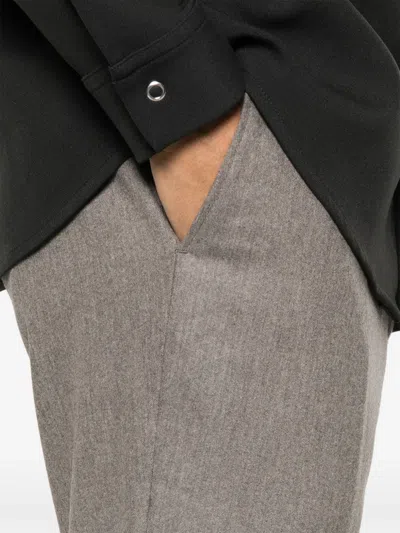 Fursac Wool Elasticated-waistband Trousers In Brown