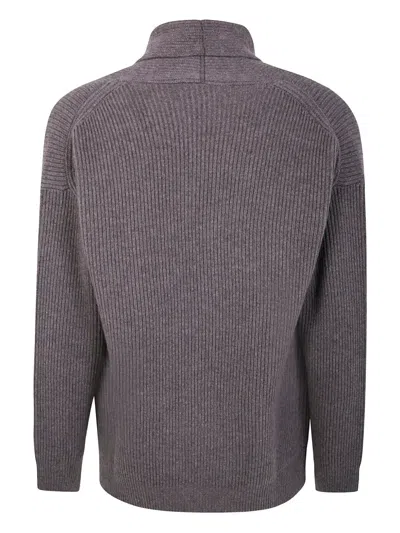 Aion Ribbed Double-breasted Cardigan In Blue