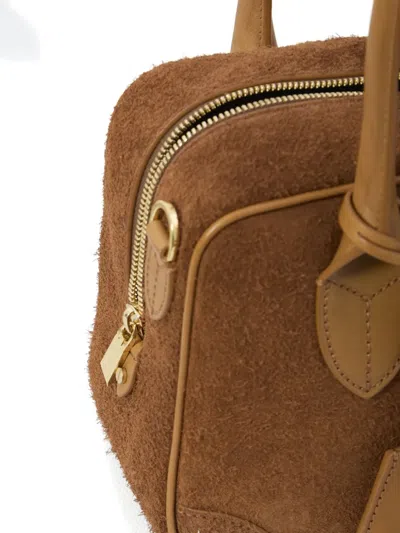 Golden Goose Suede Leather Bag In Leather Color In Brown