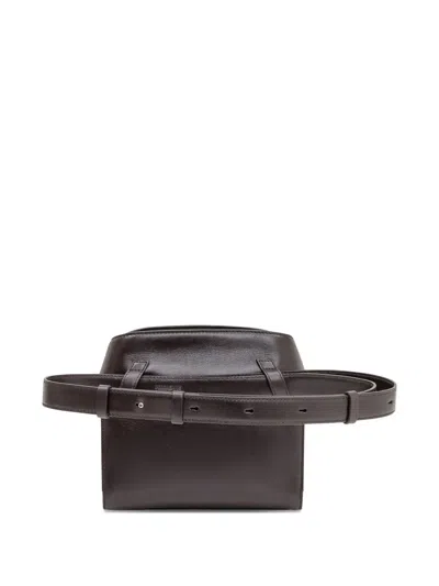 Ferragamo Belt Bag With Top Handle And Hardware In Brown