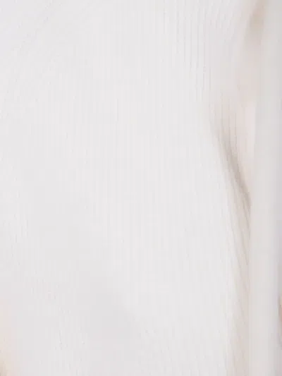 Mrz Ribbed Wool Hoodie In White