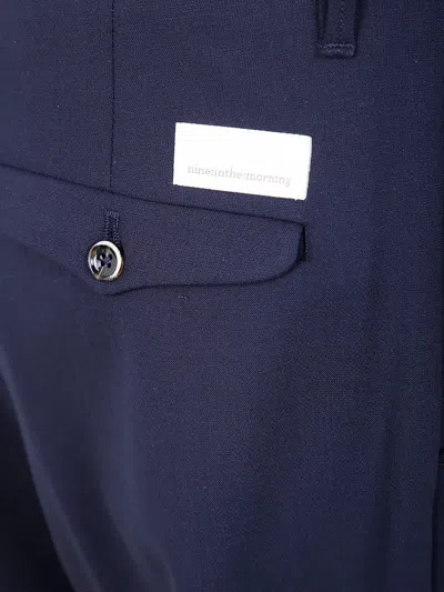 Nine In The Morning Button-fastening Cotton Trousers In Blue