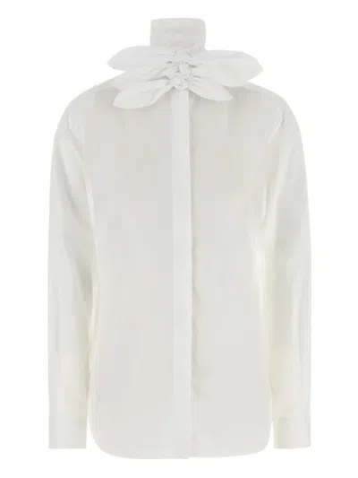 Moschino Cotton Poplin Jacquard Shirt In White