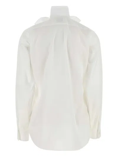 Moschino Cotton Poplin Jacquard Shirt In White