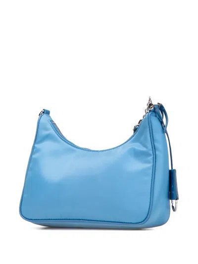 Pre-owned Prada 2019-2025 Tessuto Re Edition 2005 Satchel In Blue