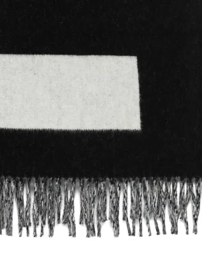 Etudes Studio Stripe-pattern Fringed Scarf In Black