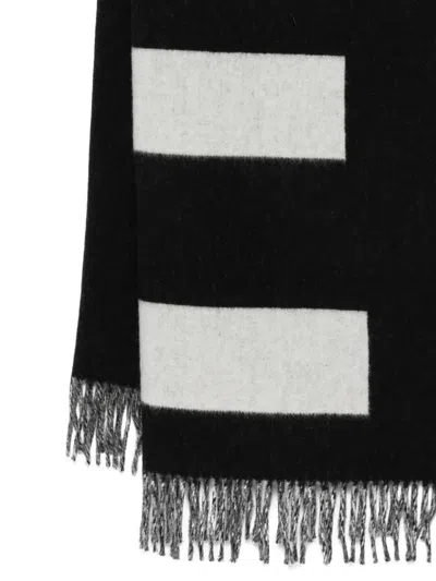 Etudes Studio Stripe-pattern Fringed Scarf In Black