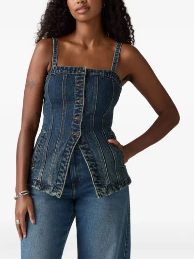 Levi's Button-front Denim Top In Blue