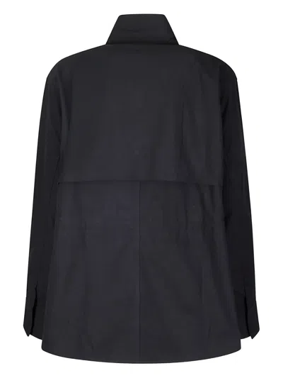 Studio Nicholson Military-inspired Black Multi-pocket Jacket With High Collar In Black