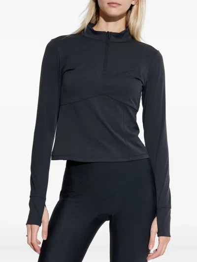 Rethinkit Studios Half-zip-neck Top In Black