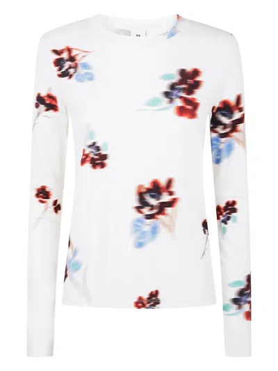 Paul Smith Womens "damask" Rose Top In White